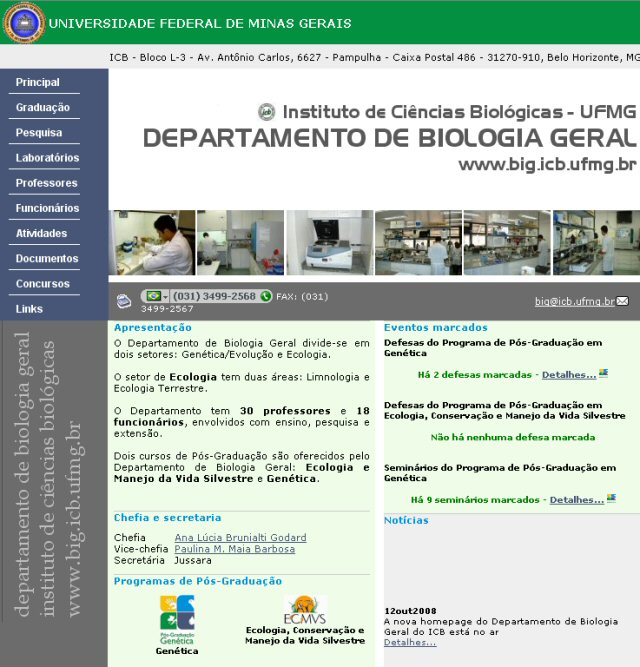 UFMG - Departamento de Genética, Ecologia e Evolução - ICB